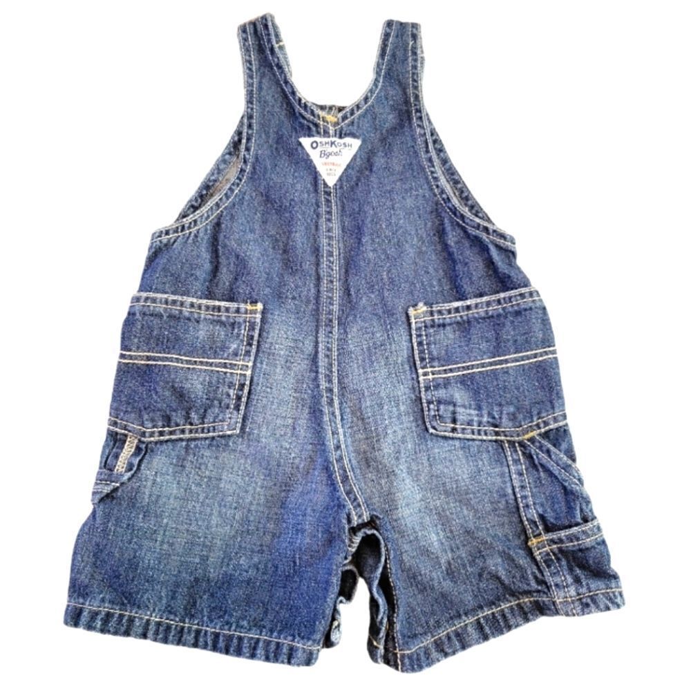 EC OSHKOSH B'GOSH 100% COTTON DENIM OVERALLS W/POCKETS SZ.9 MONTHS - Picture 2 of 6